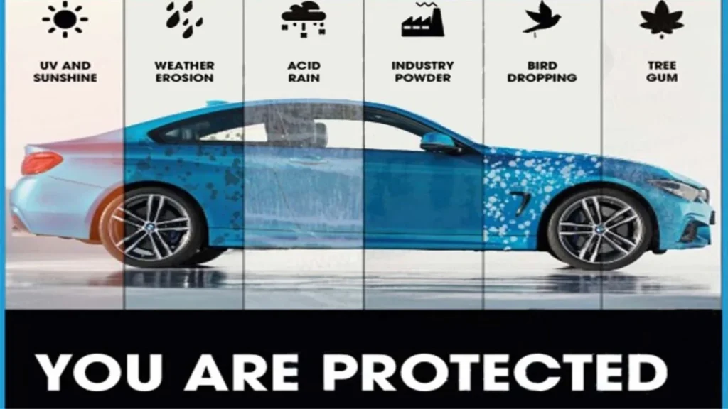 PPF vs ceramic coating comparison showing paint protection film and ceramic coating application on a vehicle in Newcastle