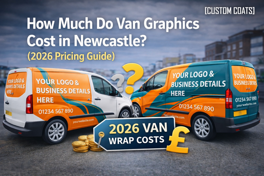 Van graphics cost Newcastle 2026 pricing guide showing branded commercial vehicles